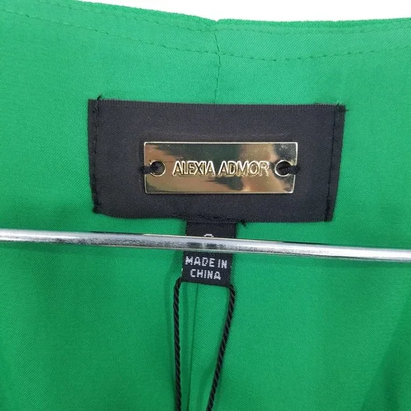 Alexia Admor August Draped Midi Fit & Flare Dress in Green Size 2 NEW WITH TAGS - Picture 7 of 8